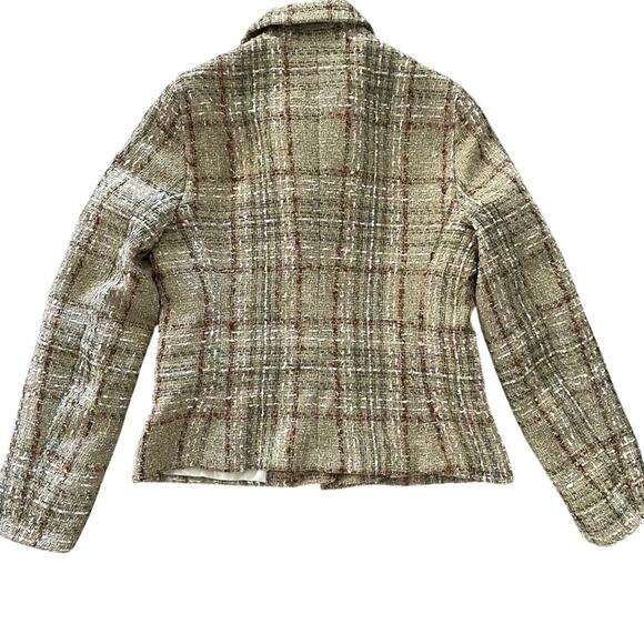 Zara Tweed Textured Button Front Blazer Jacket Small Academia Quiet Luxury - Picture 6 of 16